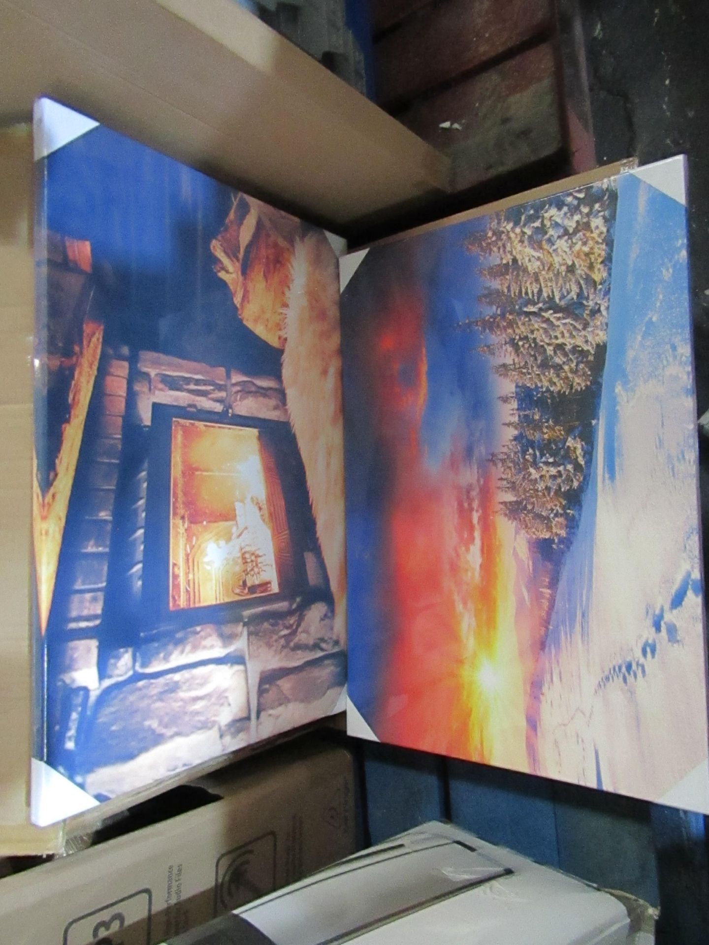 1x Box Containing 8x LED Canvases 60X40CM Approx ( Please Note Canvas Designs Vary & Will Be