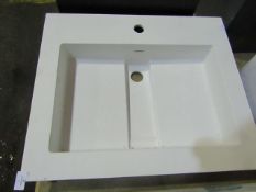 Cosmic - Square 1TH Vanity Sink - Missing Drain Plate - No Packaging, May Need A Clean Due To