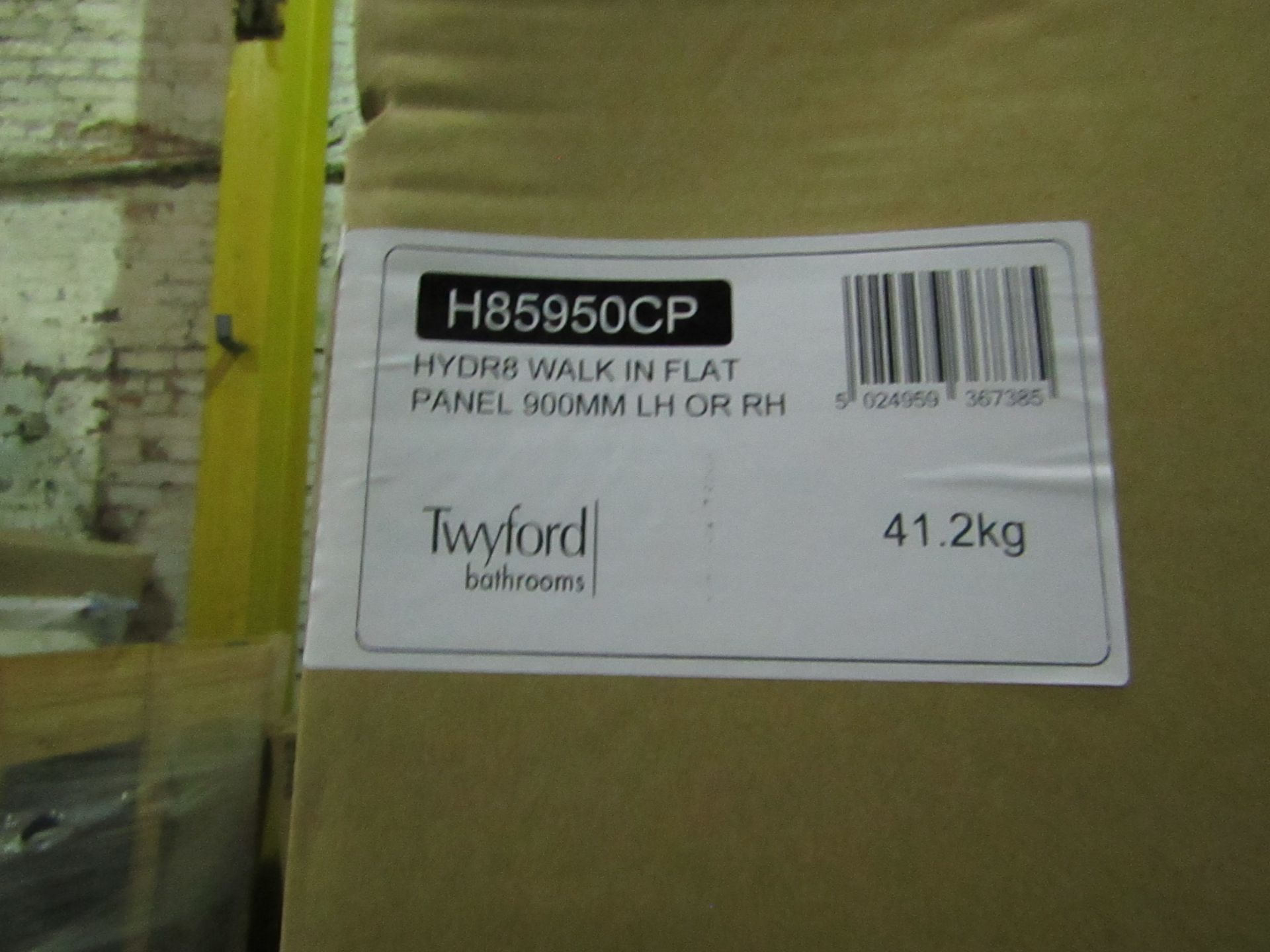 Twyfords - Hydr8 walk in flat 900mm glass panel for left or right hand - New & Boxed.