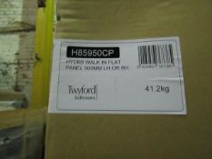 Twyfords - Hydr8 walk in flat 900mm glass panel for left or right hand - New & Boxed.