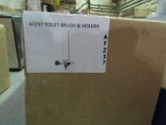 Wall-Mounted Toilet Brush Holder & Brush - New & Boxed.