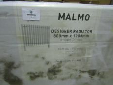 Malmo - Brilliant Chrome Designer Radiator - ( 800x1200mm ) - Unused & Boxed.