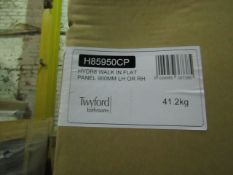 Twyfords - Hydr8 walk in flat 900mm glass panel for left or right hand - New & Boxed.