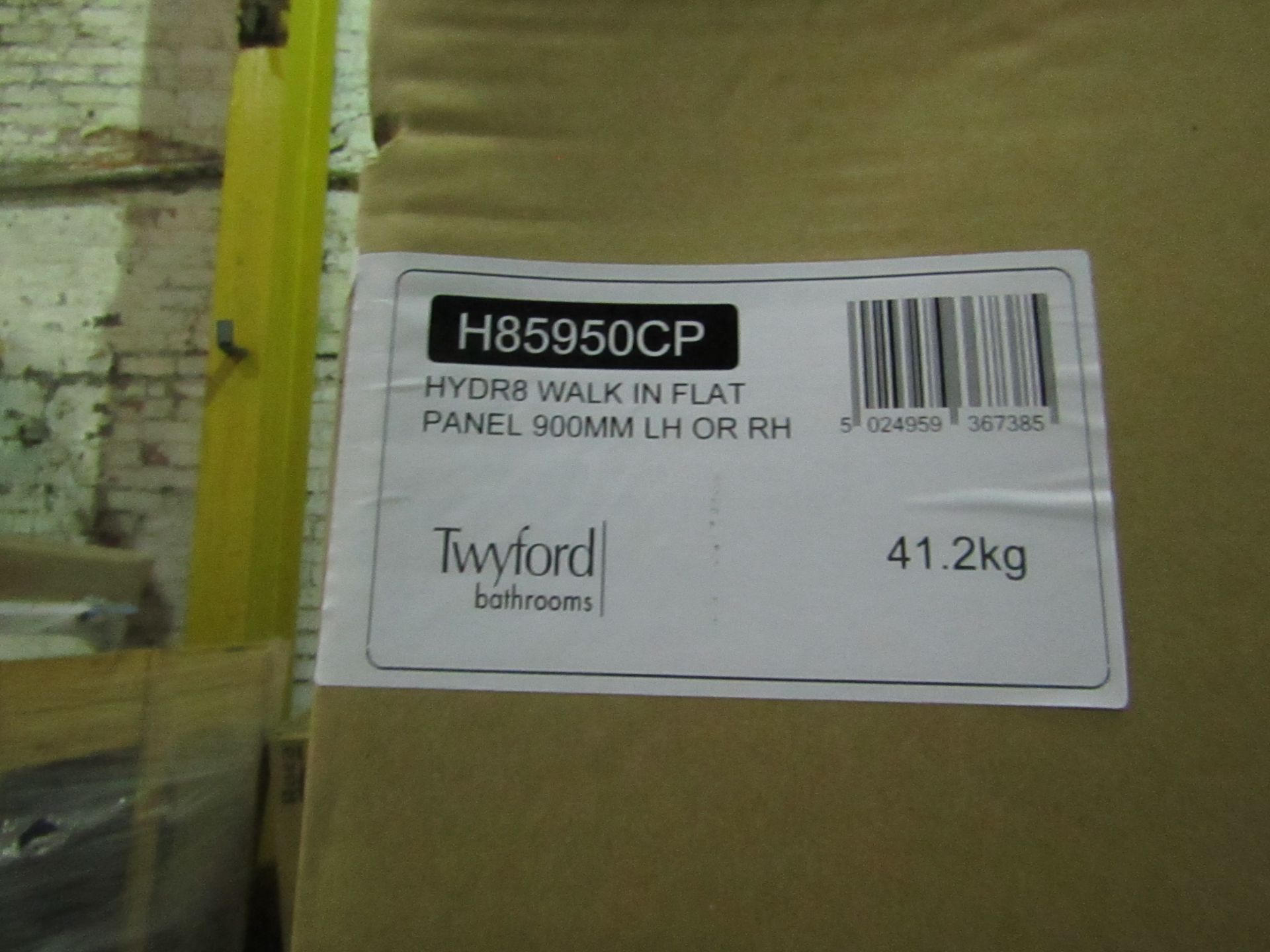 Twyfords - Hydr8 walk in flat 900mm glass panel for left or right hand - New & Boxed.