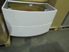 Vue Gloss White Curved Cabinet 900mm - Unchecked & Boxed.