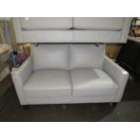 Costco Soft Italian Leather Grey 2 Seater Sofa, in good condition may have a few small scuffs in