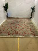 Oka Merville Rug Grey/Red 250 x 310cm Made from cotton with a grey and red botanical design RRP ?
