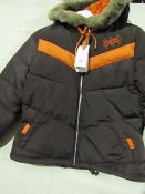 Adidas Jacket Ladies Petite Size S Brown/Orange New With Tags ( Please Note These Jackets Are Petite