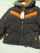 Adidas Jacket Ladies Petite Size S Brown/Orange New With Tags ( Please Note These Jackets Are Petite