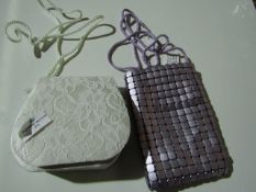 2 X Small Bags 1 Lilac & The Other White Both Unused With Tags