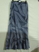 Eternal Long Chiffon Skirt Black/Grey Size 12 Unworn Sample