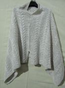 Knitted Mixed Fibre Poncho Cream One Size New No Packaging