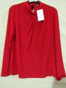 Together women's red blouse, size 14, new and packaged.