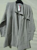 Nuova Moda Open Fronted Cardigan Stone Colour Size Approx M-L New & Packaged