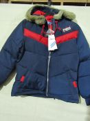 Adidas Jacket Ladies Petite Size L Navy/Red New With Tags ( Please Note These Jackets Are Petite