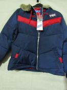 Adidas Jacket Ladies Petite Size M Navy/Red New With Tags ( Please Note These Jackets Are Petite