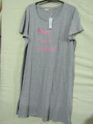 Ladies Jersey Melon Print Short Sleeve Nightie Size 12-14 New & Packaged