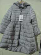 Monte Cervino Padded Coat With Hood Grey Size M New & Packaged