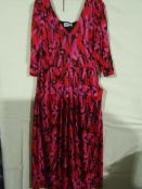 Dennis Day Dress With Pockets Pink/Black Size 12 Unworn Sample