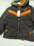 Adidas Jacket Ladies Petite Size M Brown/Orange New With Tags ( Please Note These Jackets Are Petite