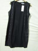 Miss & Max Dress Black With Sparkly Lace Trim Size L New & Packaged