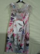 Unbranded Dress With Feathery Trim Approx Size 10-12 Looks Unworn