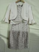 Kaleidoscope 2 PC Dress & Jacket Beige & Cream Size Approx 12 With Tags