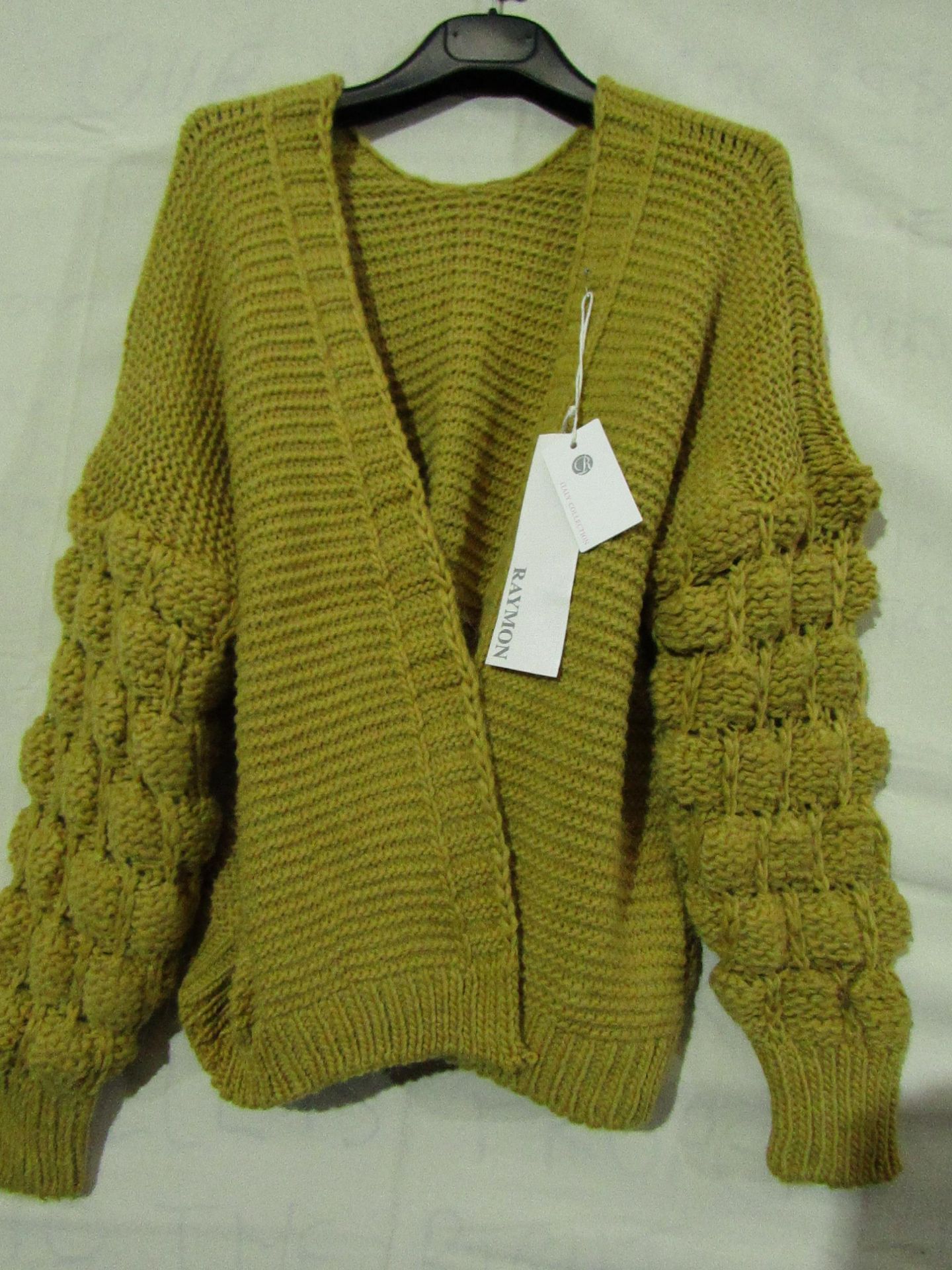 Raymon Ladies Open Fronted 3/4 Length Sleeve Cardigan Mustard Colour Approx Size M New & Packaged