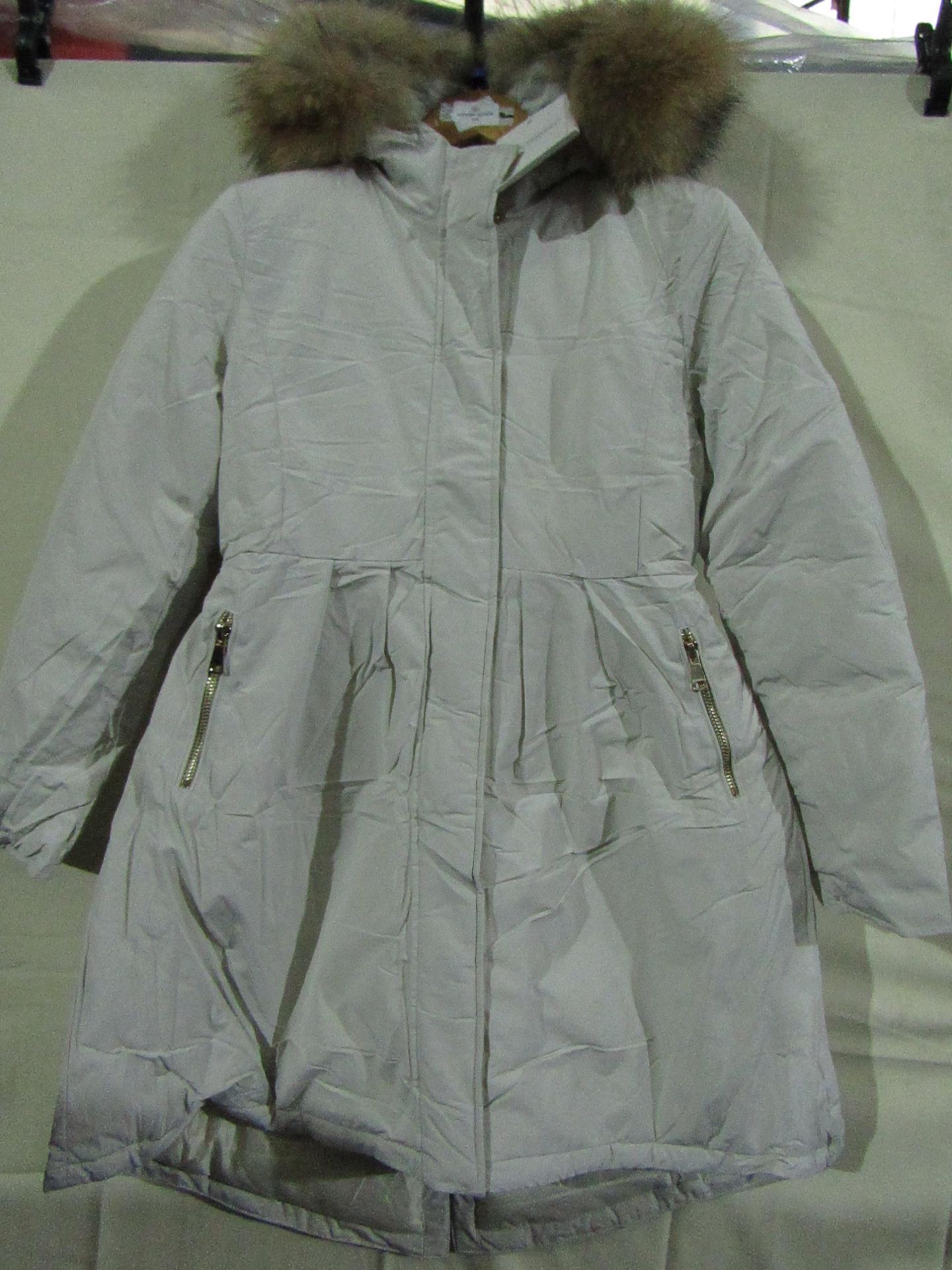 Monte Cervino Padded Coat With Hood Stone Colour Size S New & Packaged ( Please Note These Coats Are