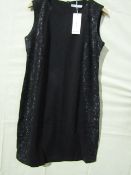 Miss & Max Dress Black With Sparkly Lace Trim Size 2 X/L New & Packaged