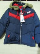 Adidas Jacket Ladies Petite Size L Navy/Red New With Tags ( Please Note These Jackets Are Petite
