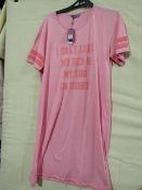 Foxbury Ladies Pink Varsity Short Sleeve Nightie Size 16-18 New & Packaged