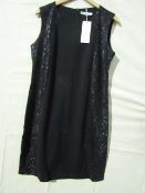 Miss & Max Dress Black With Sparkly Lace Trim Size X/L New & Packaged