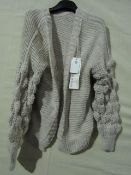 Raymon Open Fronted Cardigan Stone Colour Size Approx S-M New & Packaged