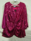Gossip Sequinced Top Pink Size 22 New With Tags