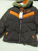 Adidas Jacket Ladies Petite Size M Brown/Orange New With Tags ( Please Note These Jackets Are Petite