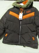 Adidas Jacket Ladies Petite Size M Brown/Orange New With Tags ( Please Note These Jackets Are Petite