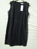 Miss & Max Dress Black With Sparkly Lace Trim Size L New & Packaged