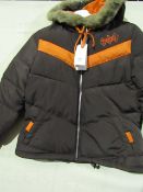 Adidas Jacket Ladies Petite Size M Brown/Orange New With Tags ( Please Note These Jackets Are Petite