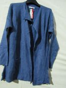 Nuova Moda Open Fronted Cardigan Blue Size Approx M-L New & Packaged