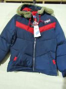 Adidas Jacket Ladies Petite Size L Navy/Red New With Tags ( Please Note These Jackets Are Petite