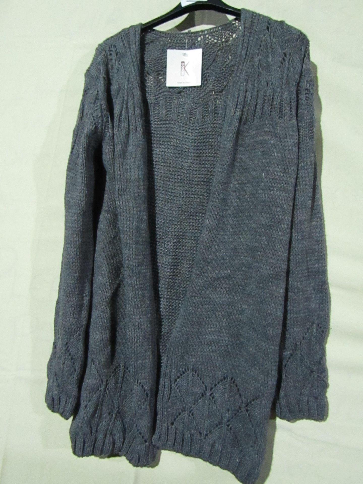 Open Fronted Cardigan Grey Approx Size M-L New With Tags