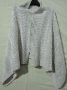 Knitted Mixed Fibre Poncho Cream One Size New & Packaged