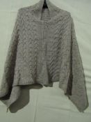 Knitted Mixed Fibre Poncho Beige One Size New & Packaged