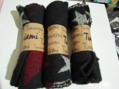 3 X Timiami Pashmina"s New & Packaged ( Colours May Differ From Image )New & Packaged