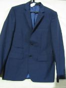 Marks & Spencers Mens Jacket Blue Size 36 Chest Long ( Has Had Label Cut For Re-Sell Purpose ) New