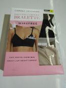 Carole Hochman - Wirefree Bralette ( Pack of 2 ) - Size Small - New & Boxed. (Picked at Randon So