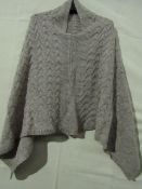 Knitted Mixed Fibre Poncho Beige One Size New & Packaged