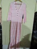 Unbranded Long Pink Knitted Dress Size 12 Unworn Sample