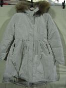 Monte Cervino Padded Coat With Hood Stone Colour Size M New & Packaged ( Please Note These Coats Are